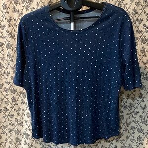 💯 % Cotton Navy Blue Polka Dot Women's Top